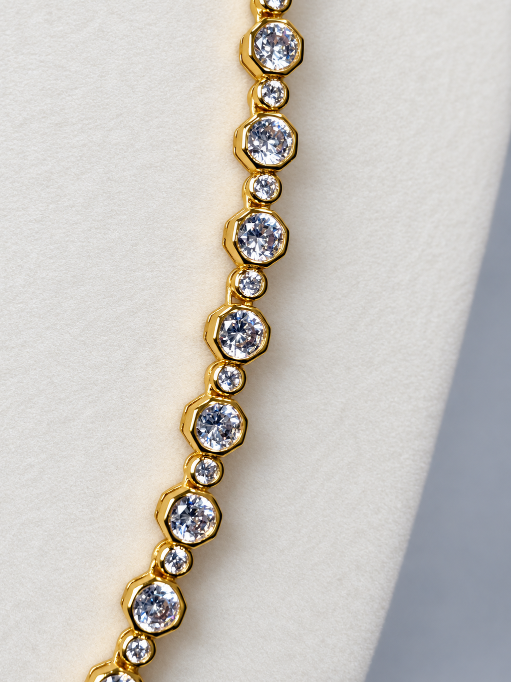 Gold Bezel Tennis Necklace