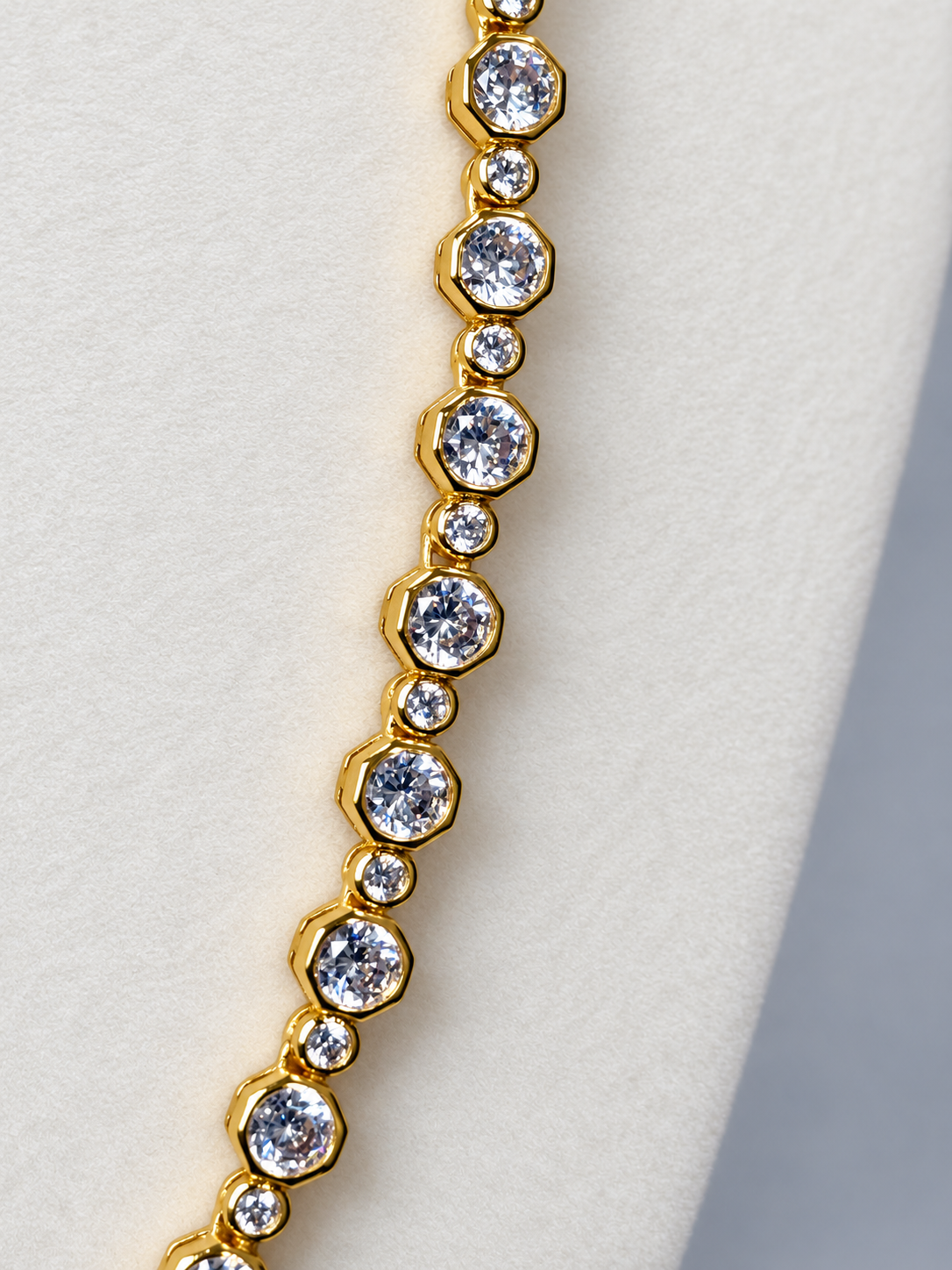 Gold Bezel Tennis Necklace