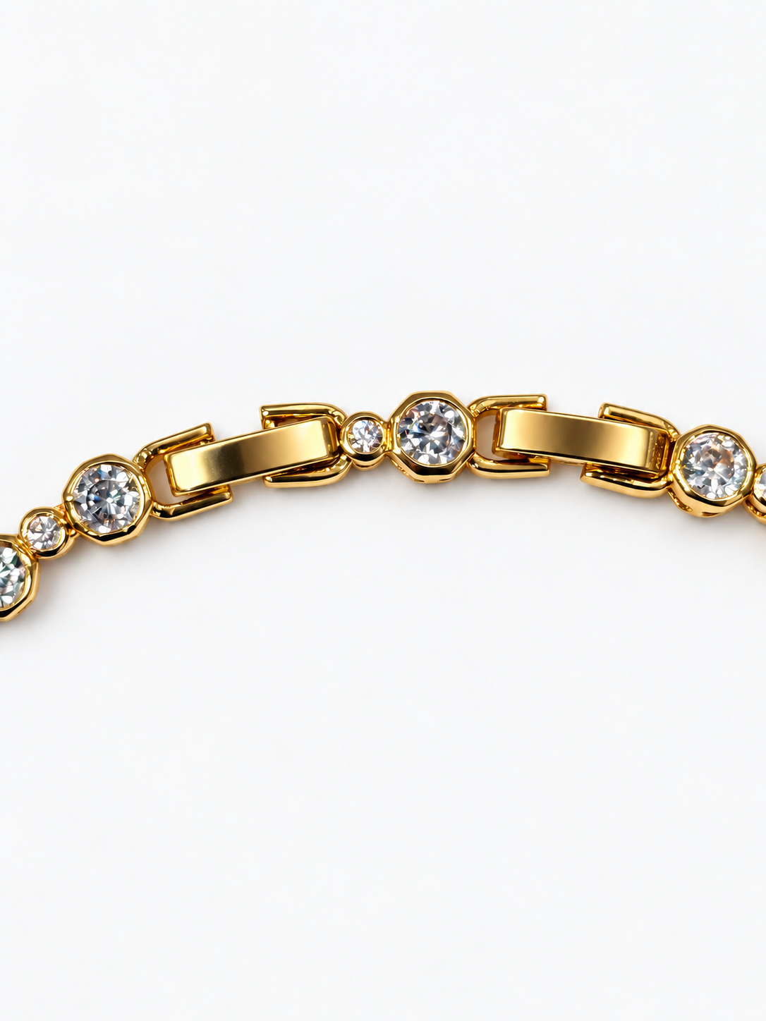 Gold Bezel Tennis Necklace
