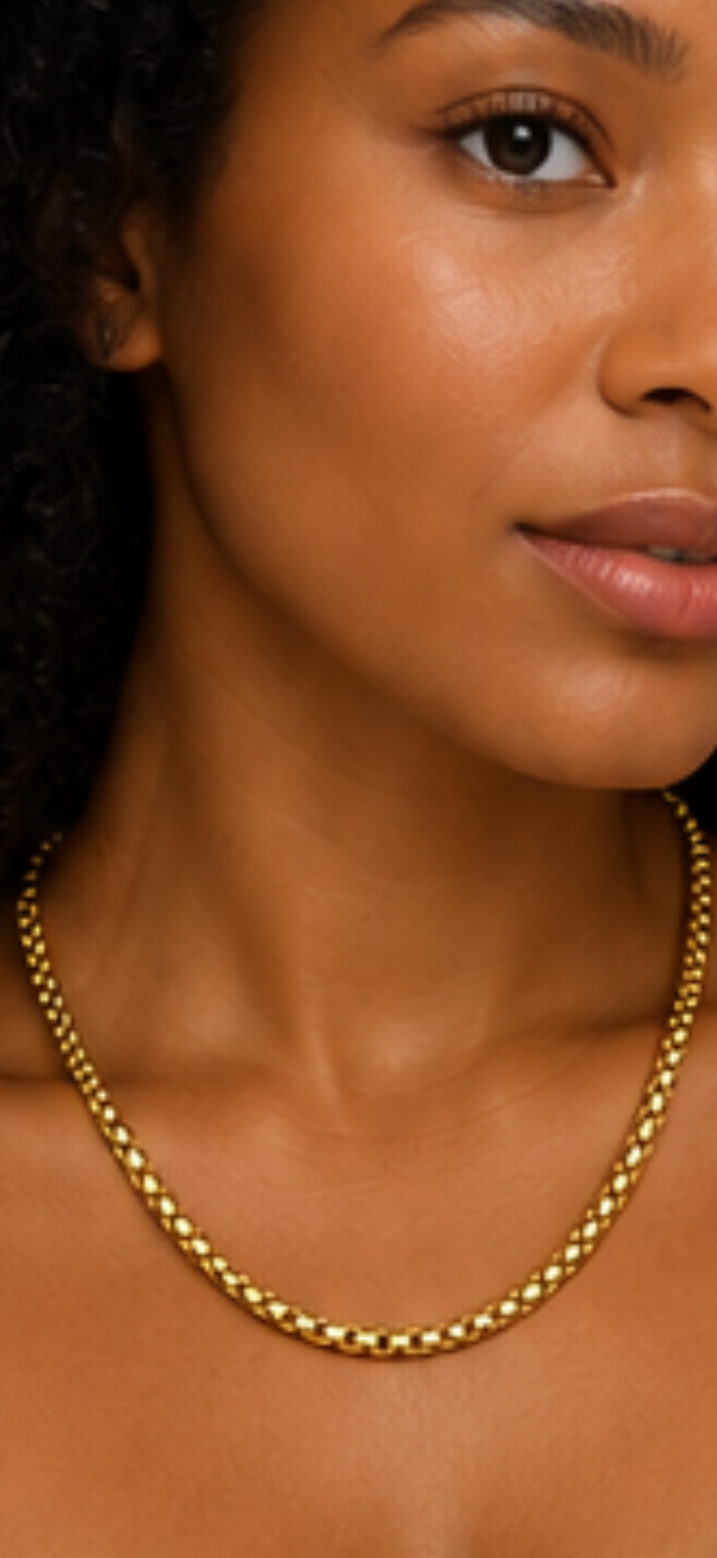 Gold Box Chain Necklace