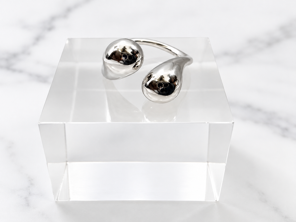 Silver Sculptural Teardrop Ring