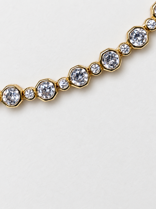 Gold Bezel Tennis Necklace