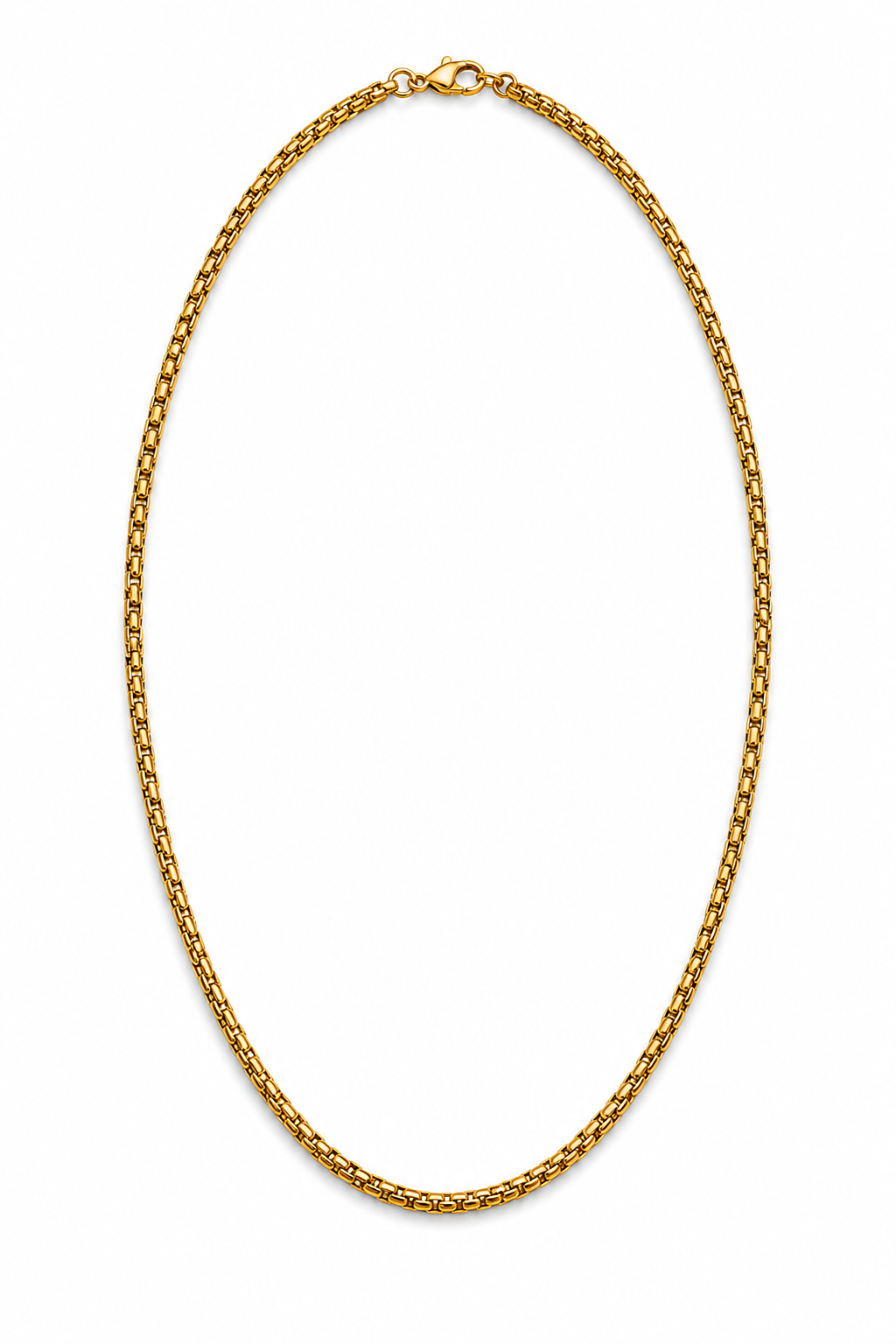 Gold Box Chain Necklace