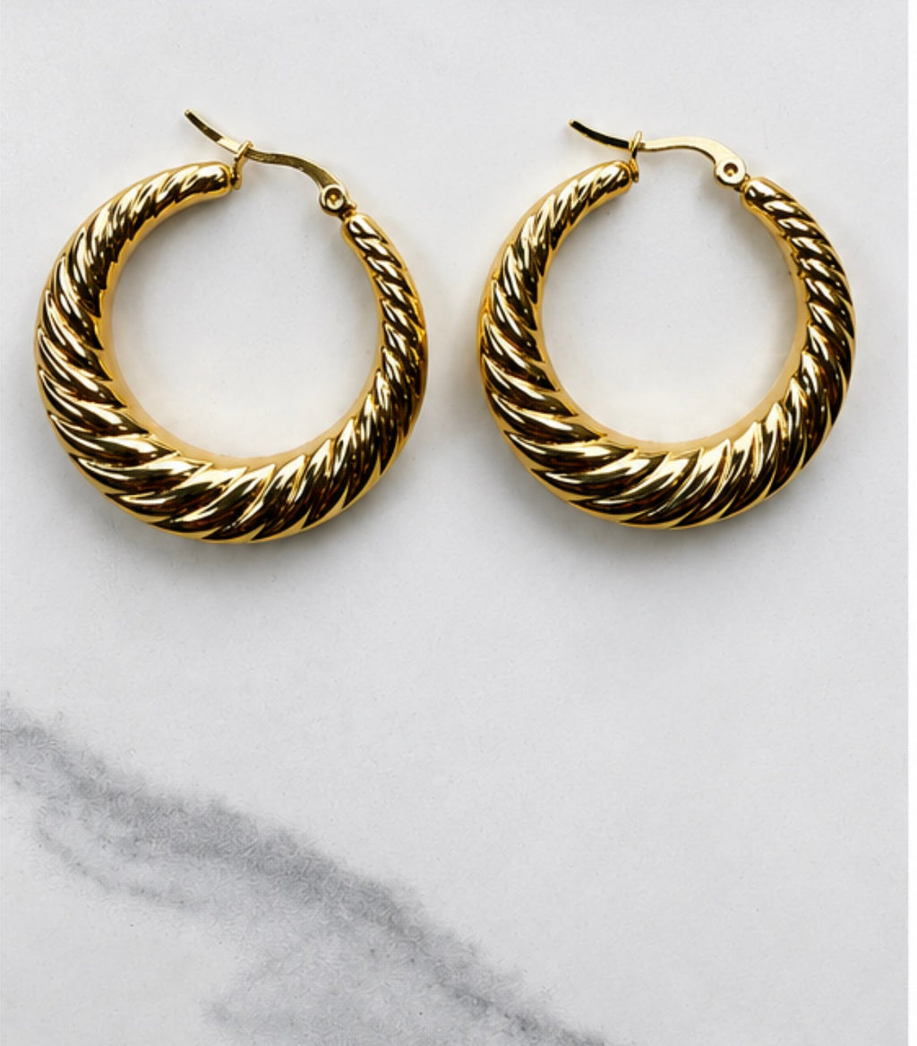 1124-Twisted Hoop Earrings
