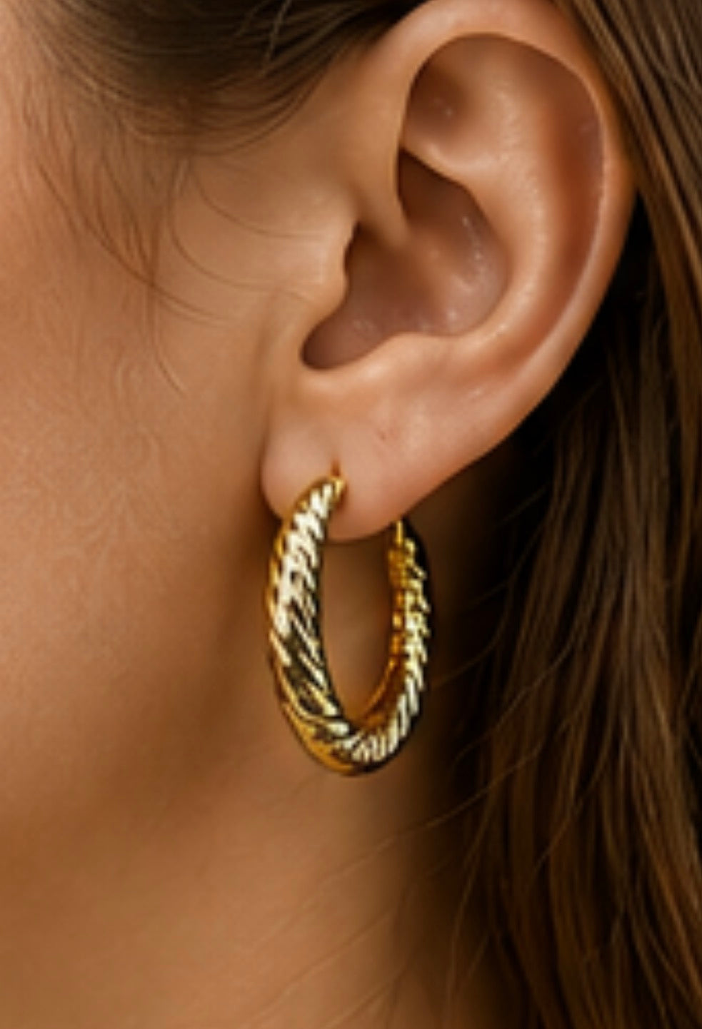 1124-Twisted Hoop Earrings