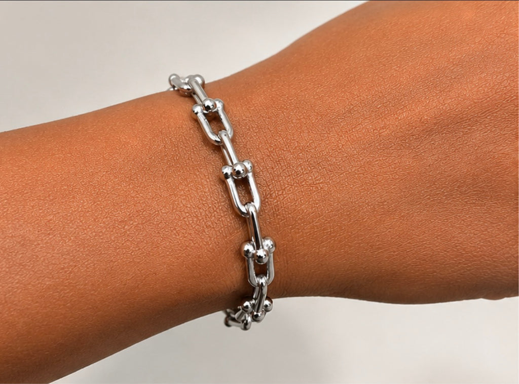 Silver Link Ball Chain Bracelet
