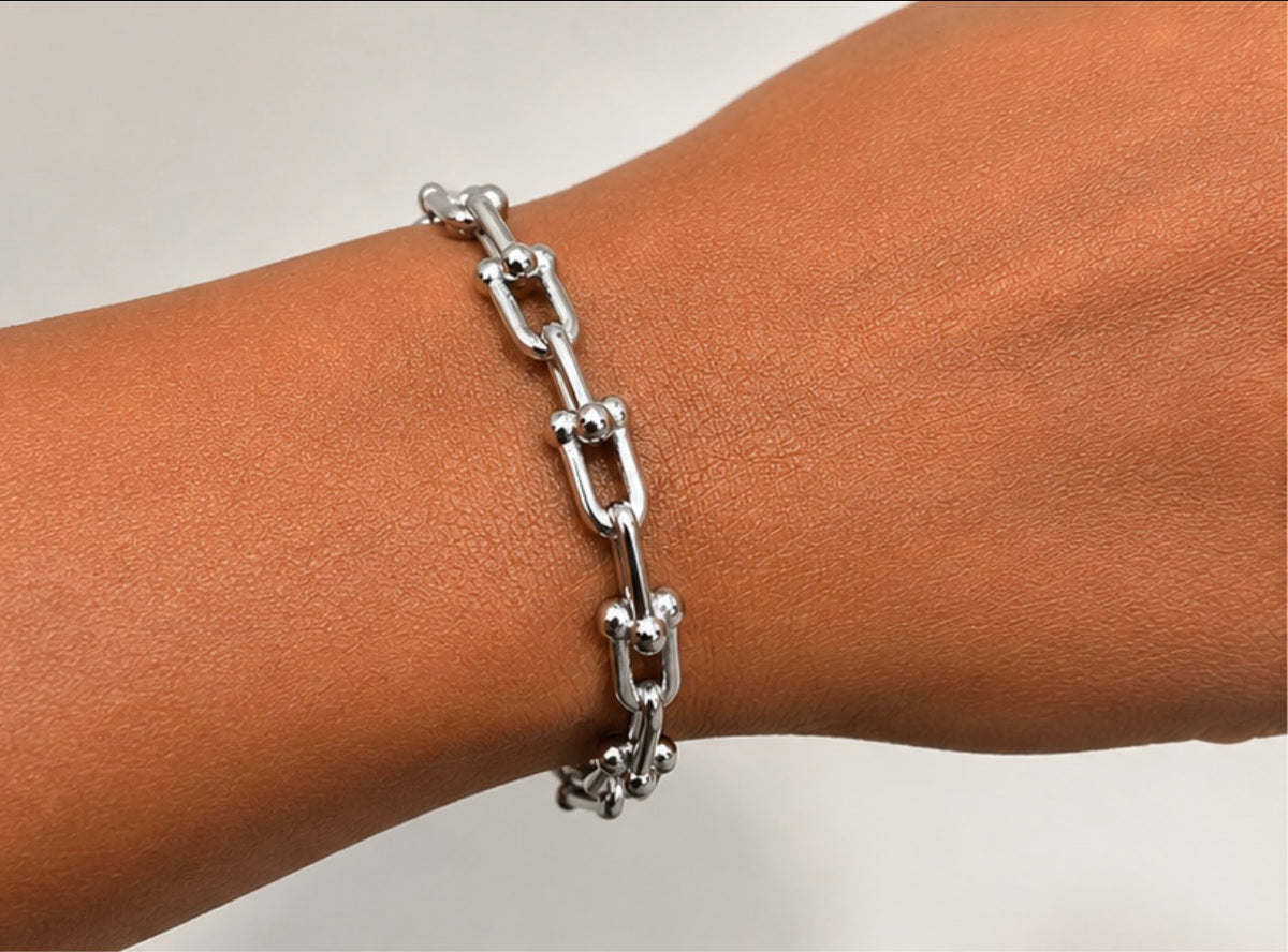 Silver Link Ball Chain Bracelet