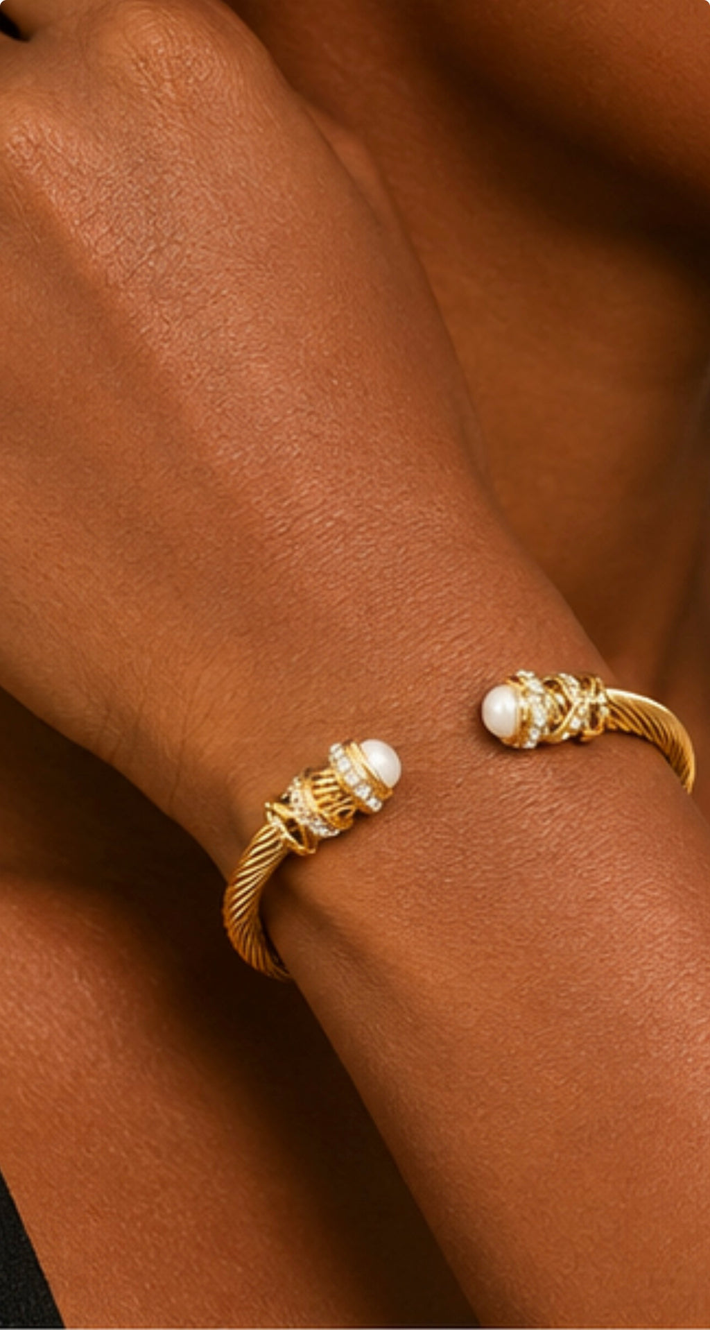 Pearl Cable Cuff Bracelet