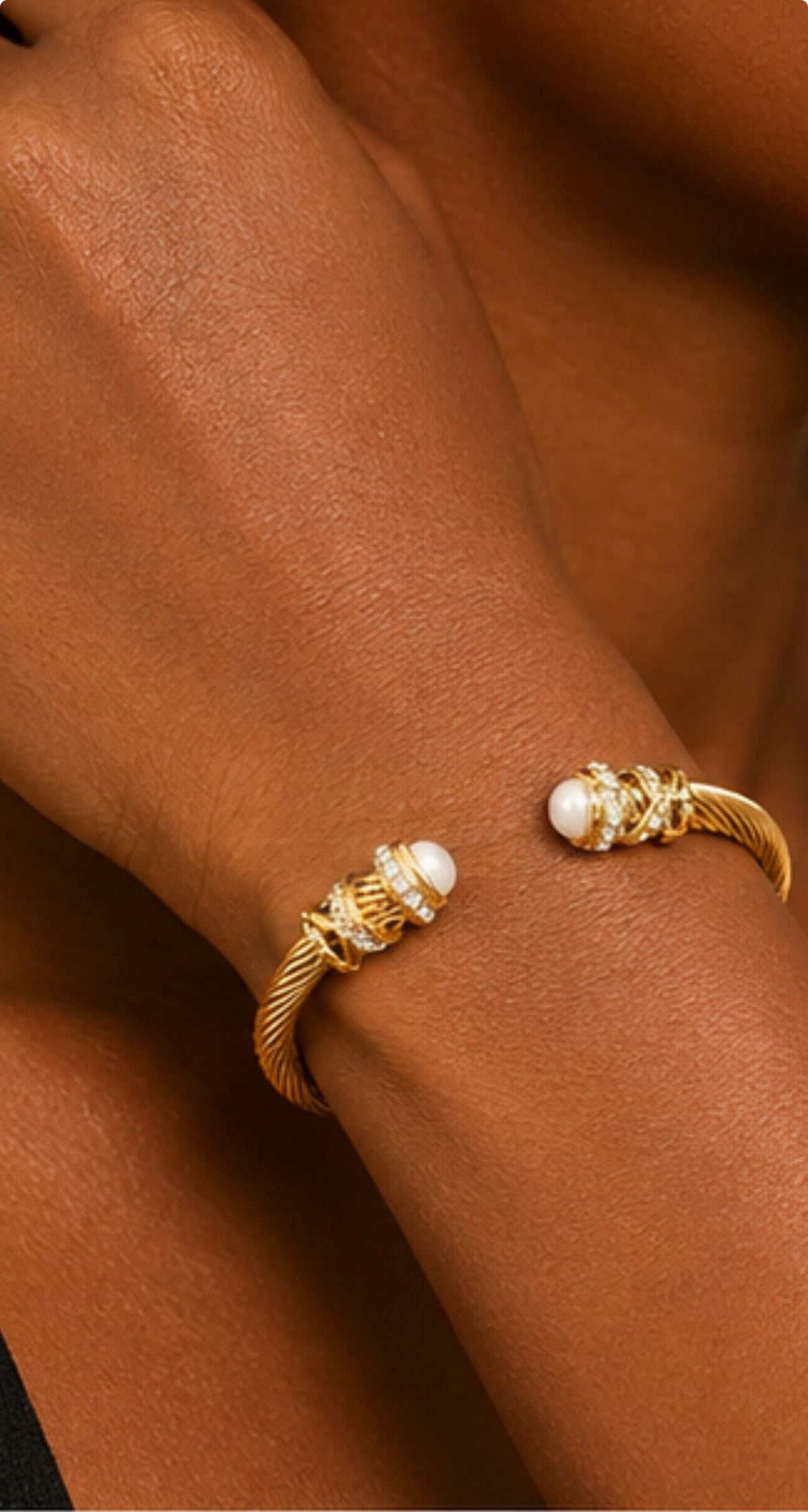 Pearl Cable Cuff Bracelet