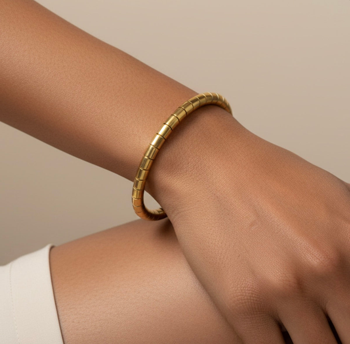 Gold Tone Hinged Bracelet