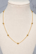 Gold Bead Station Necklace (1098)