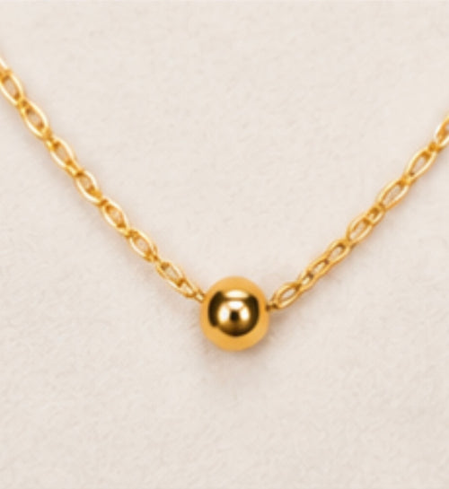Gold Bead Station Necklace (1098)