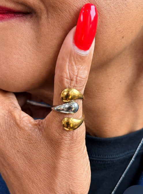 Two Tone Sculptural Wrap Ring