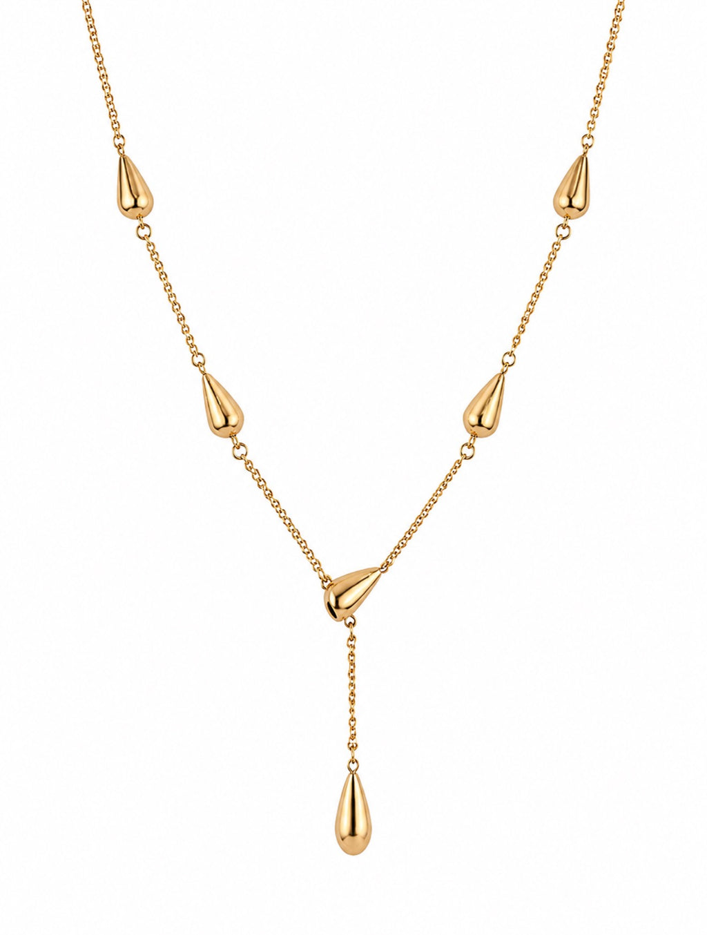 Golden Drop Lariat Necklace (1097)
