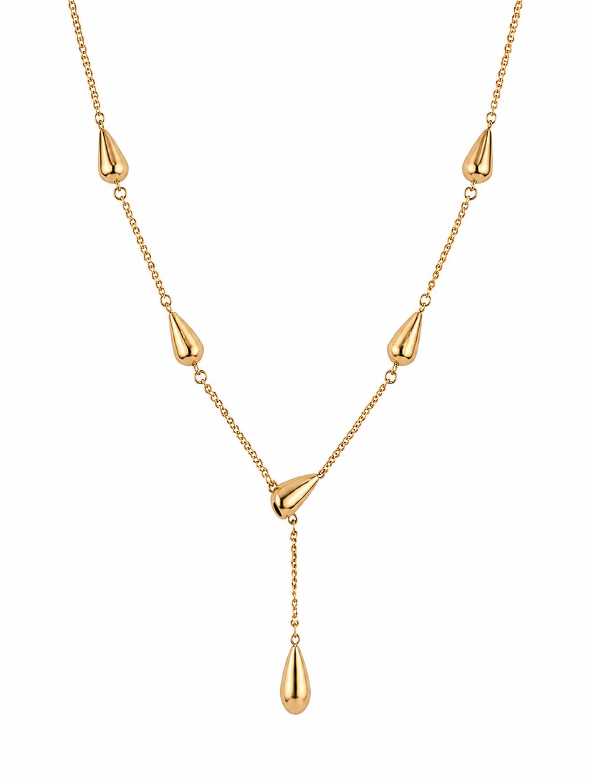 Golden Drop Lariat Necklace (1097)