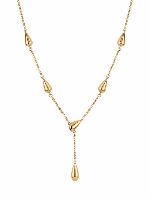Golden Drop Lariat Necklace (1097)