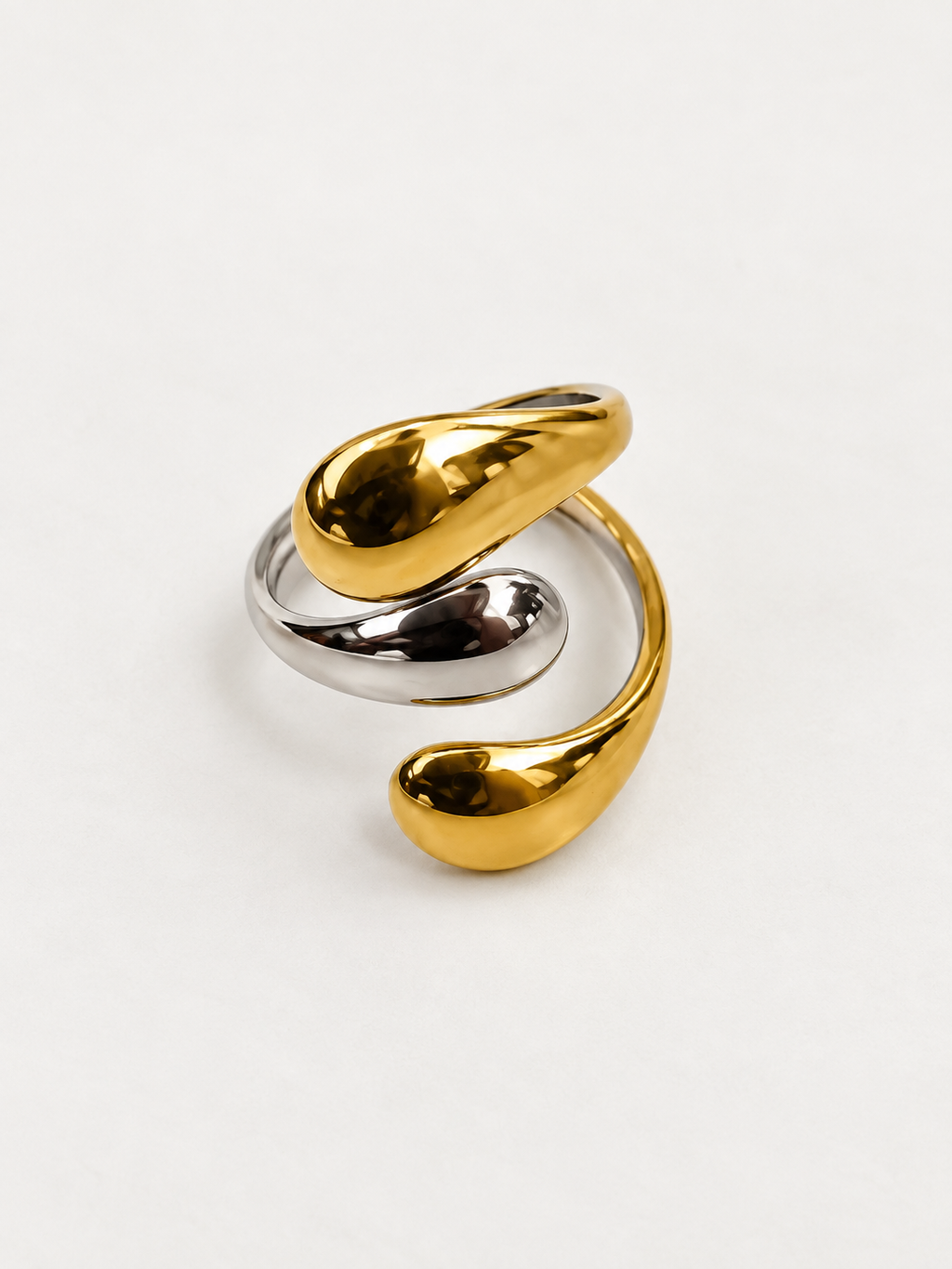 Two Tone Sculptural Wrap Ring