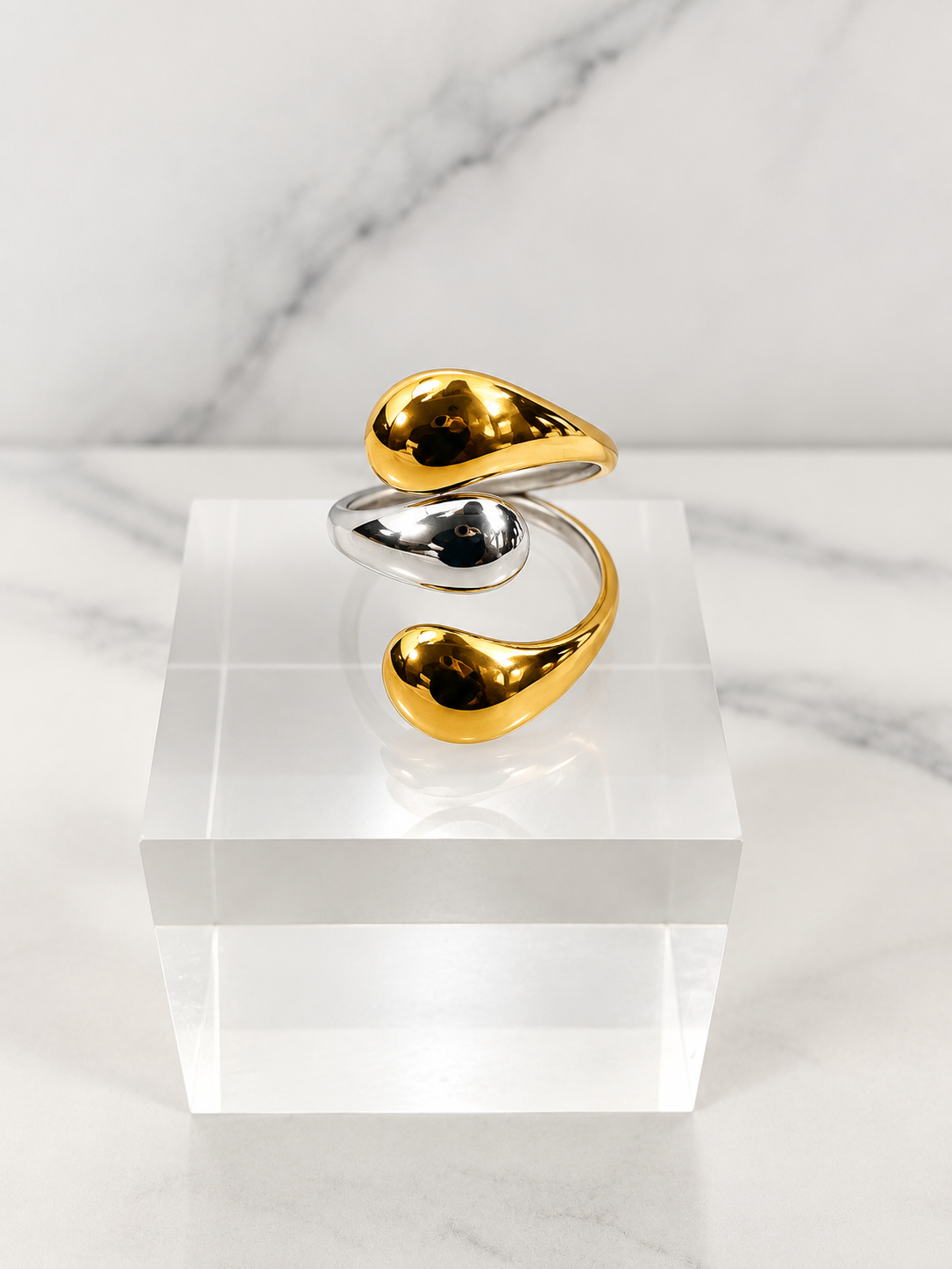 Two Tone Sculptural Wrap Ring