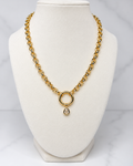 Gold Teardrop Ring Necklace